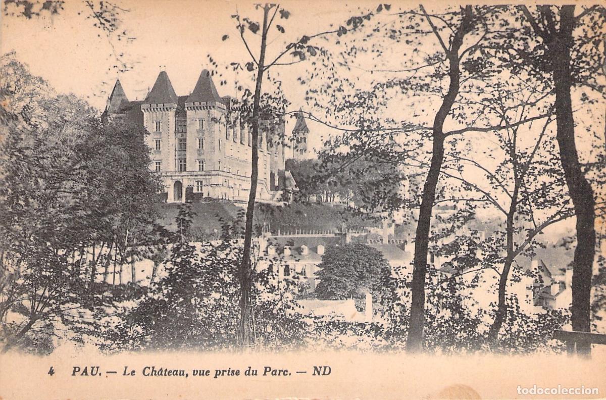 Postales: Postal de Pau: Vista del Castillo desde el Parque