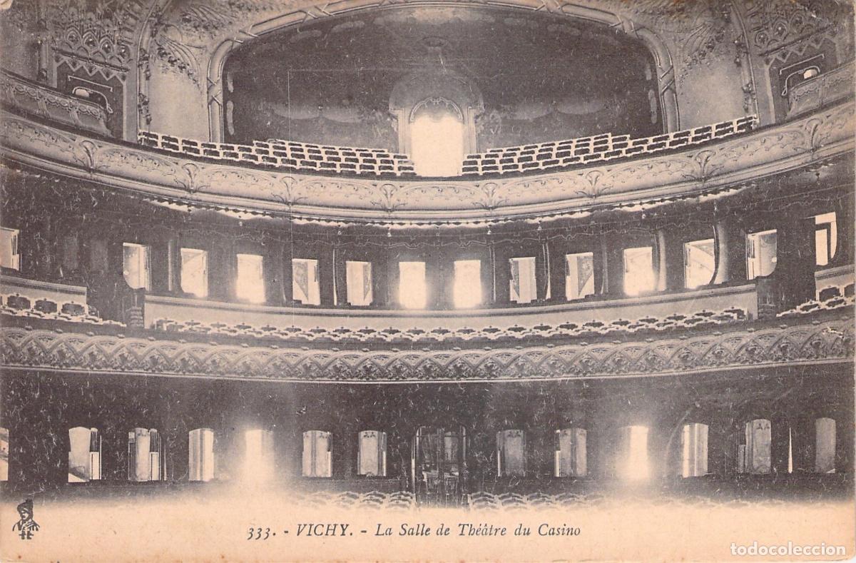 Postales: Postal de la Sala de Teatro del Casino de Vichy, Francia
