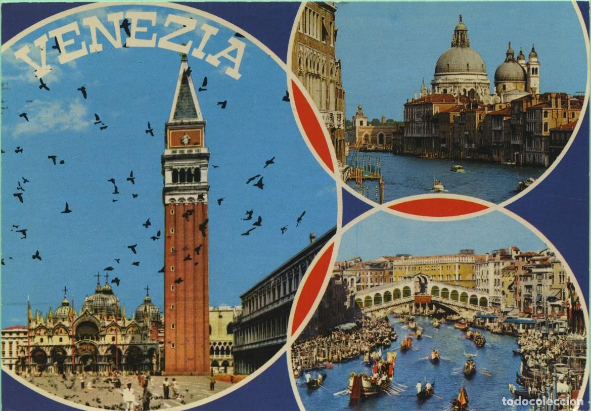 Postales: N&ordm; VEN 230-VENECIA. Italia. Diversos aspectos. Circulada en 1982. ED. G.M.
