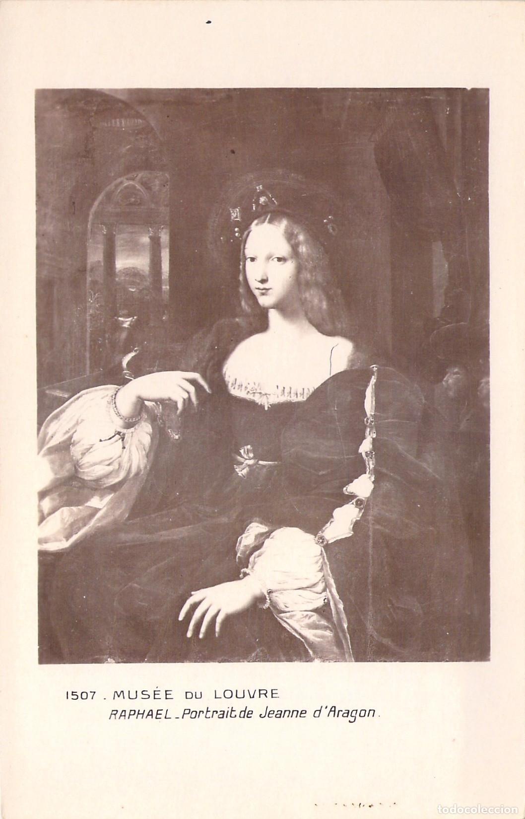 Postales: Postal Museo del Louvre Retrato de Juana de Arag&oacute;n por Rafael