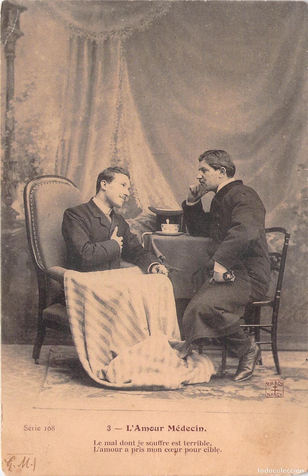 Postales: Postal Escena de L'Amour M&eacute;decin de Moli&egrave;re en Francia