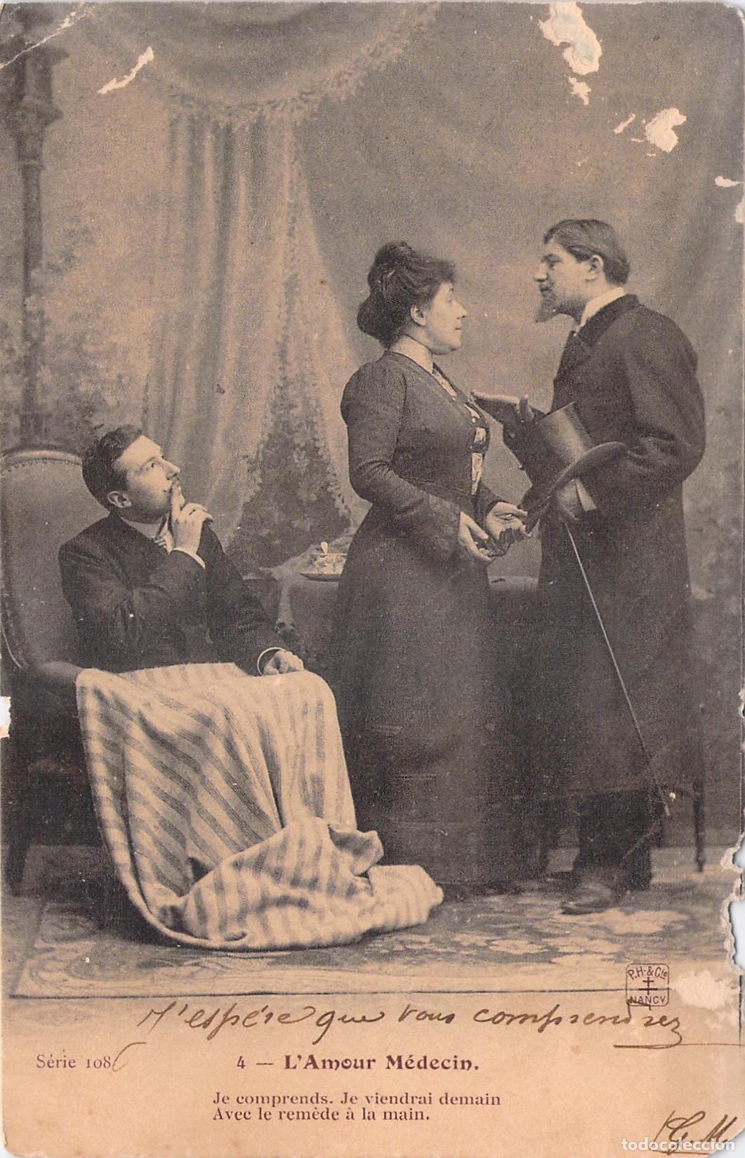 Postales: Postal Escena de Teatro L'Amour M&eacute;decin Francia