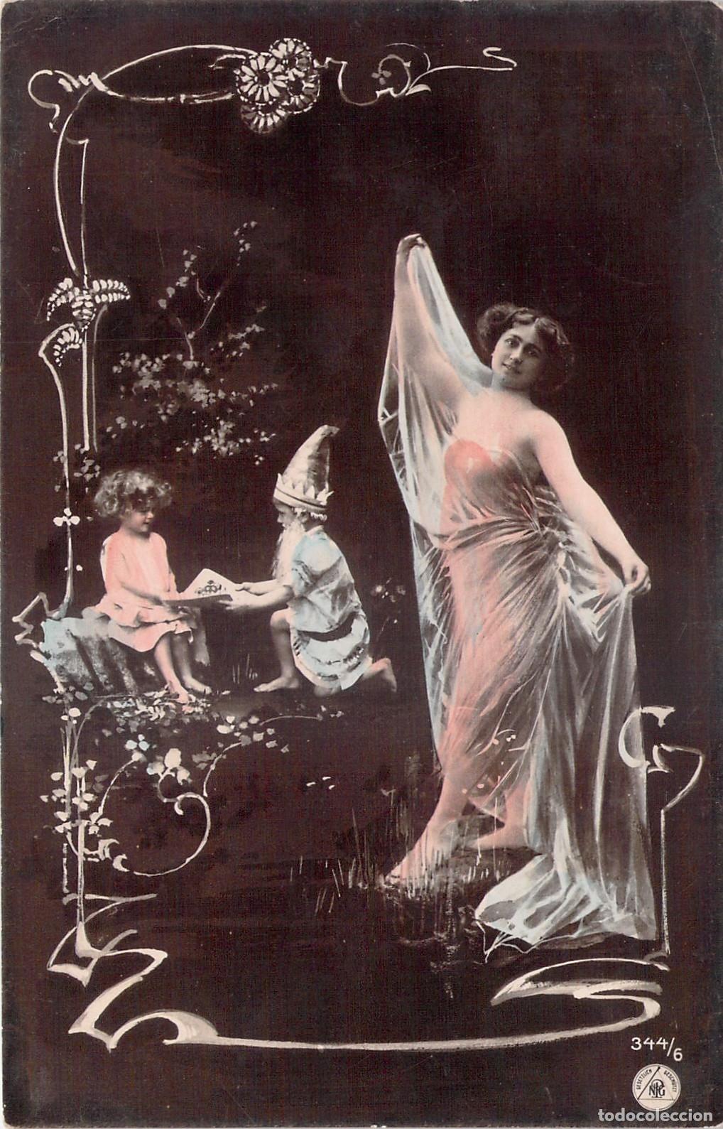 Postales: Postal de Fantas&iacute;a con Mujer y Gnomos Oranotypie NPG