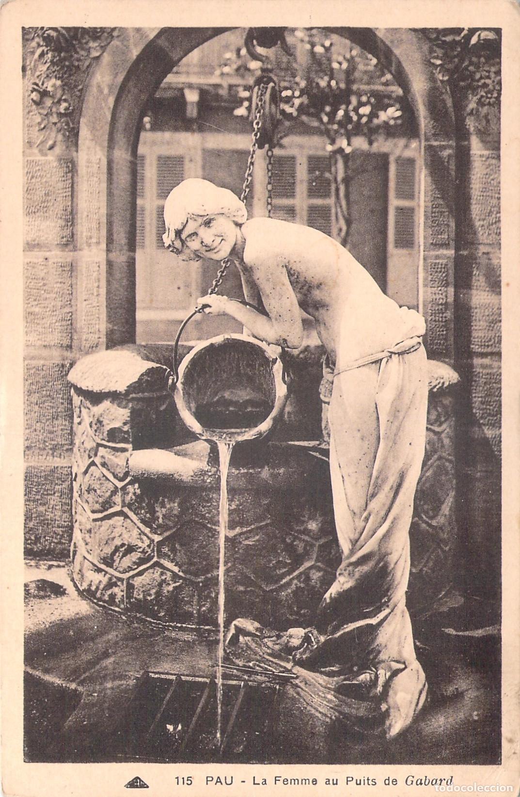 Postales: Tarjeta Postal Estatua La Femme au Puits de Gabard en Pau