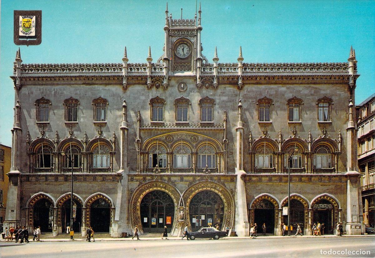 Postales: Postal de la Estaci&oacute;n de Rossio en Lisboa, Portugal