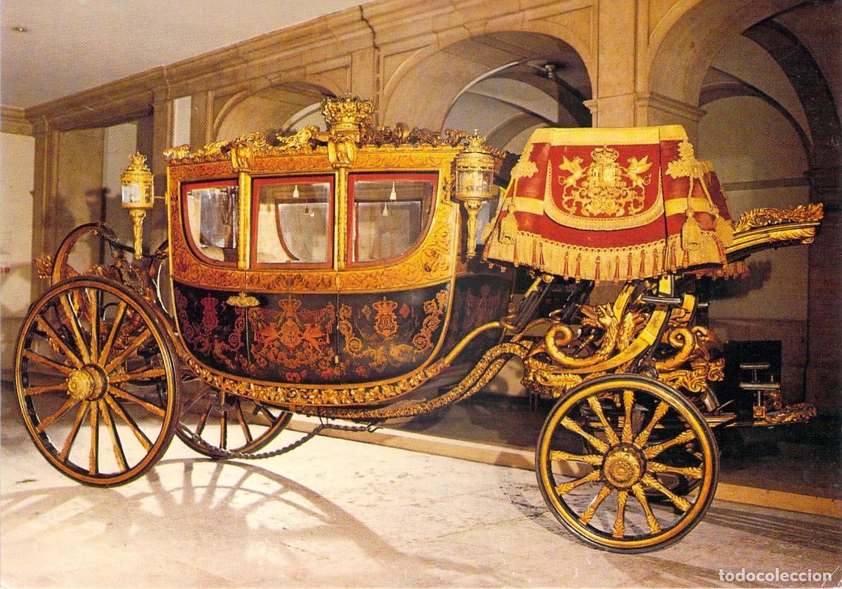 Postales: Postal del Carruaje de la Corona, Museo Nacional de Coches, Lisboa