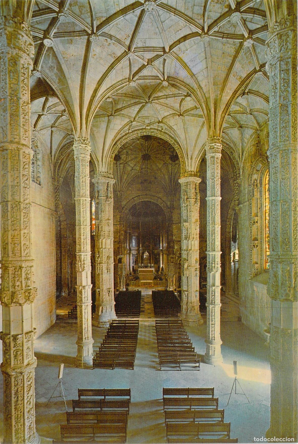 Postales: Postal Interior del Monasterio de los Jer&oacute;nimos en Lisboa, Portugal