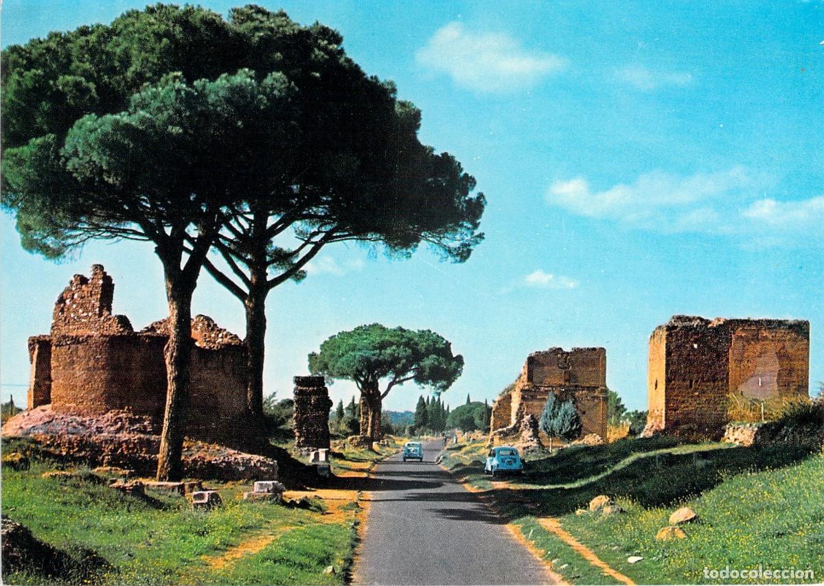 Postales: Postal de la V&iacute;a Apia Antigua con Ruinas y Paisaje en Roma