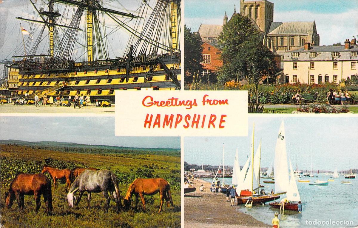 Postales: Postal de Hampshire: HMS Victory, Catedral de Winchester y New Forest