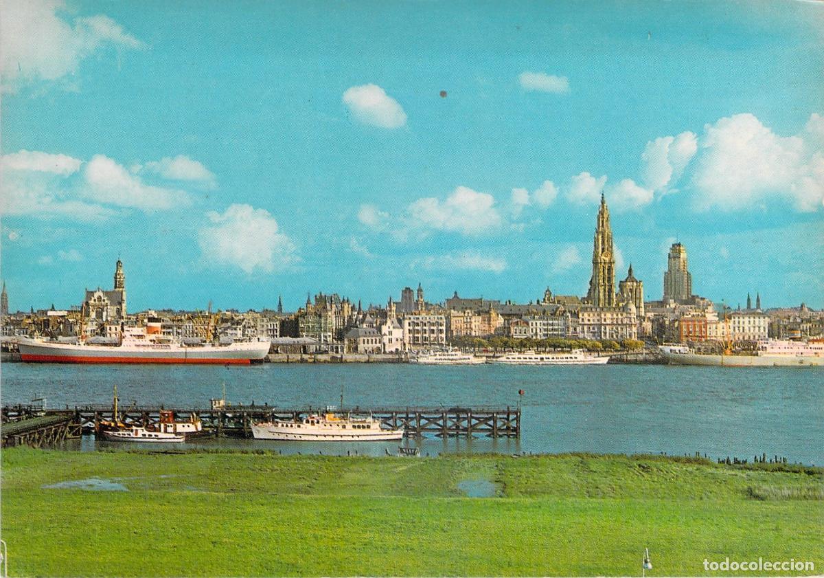 Postales: Postal de Amberes y el R&iacute;o Escalda, B&eacute;lgica