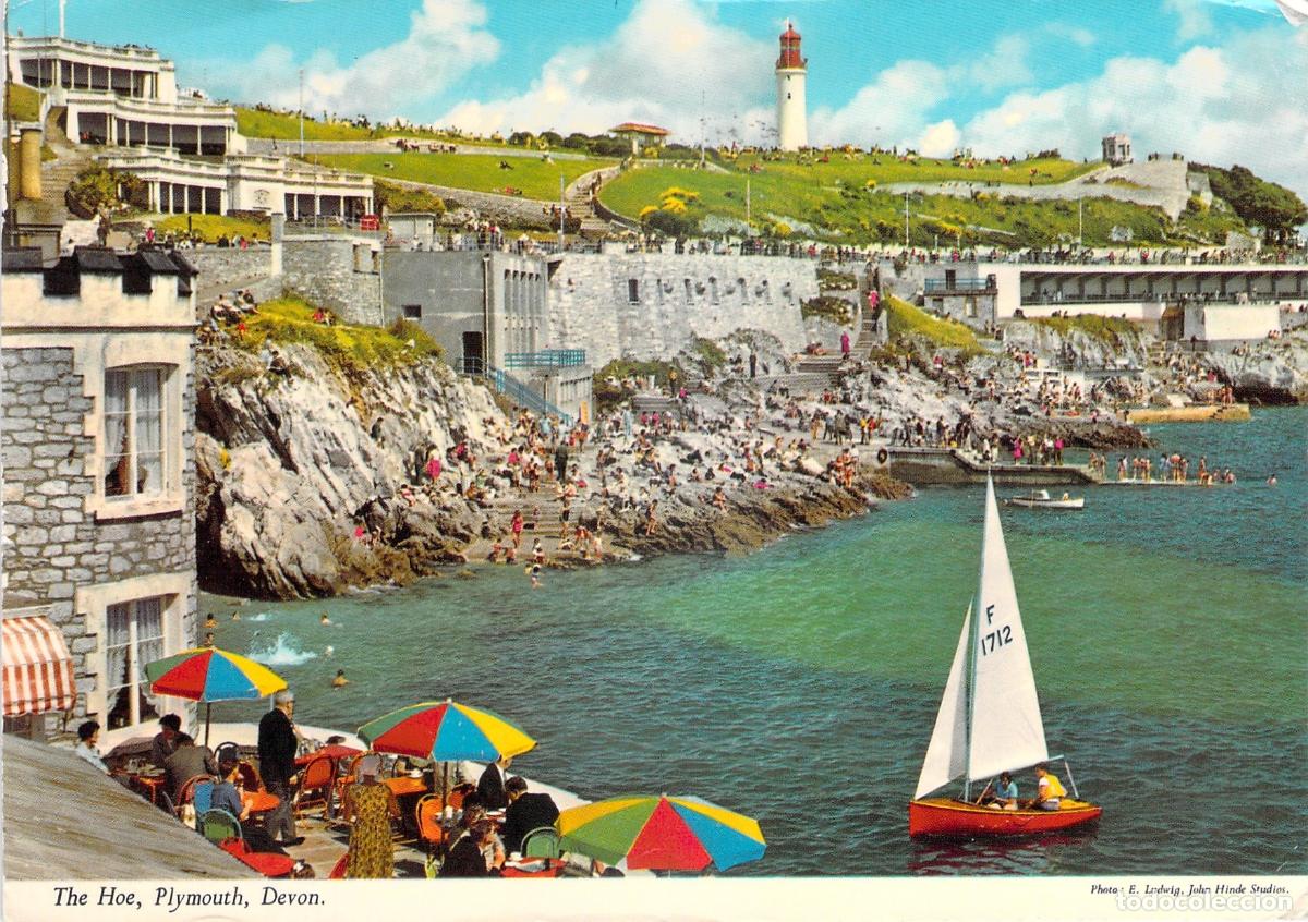 Postales: Postal de The Hoe en Plymouth, Devon con el Faro Smeaton