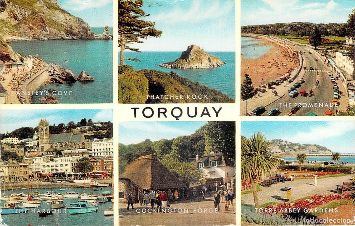 Postales: Postal de Torquay Devon Inglaterra Multi-vista Monumentos y Paisajes