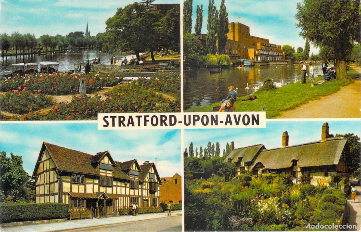 Postales: Postal de Stratford-upon-Avon: Lugares de Shakespeare en Inglaterra