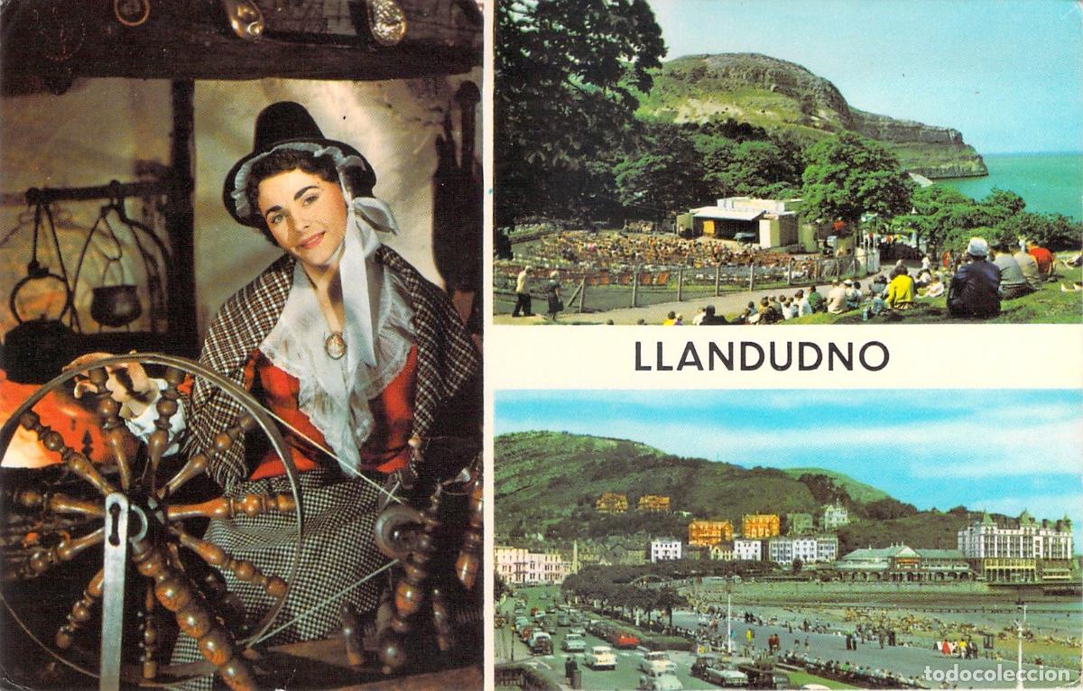Postales: Postal de Llandudno, Gales: Gran Orme y Traje T&iacute;pico Nacional