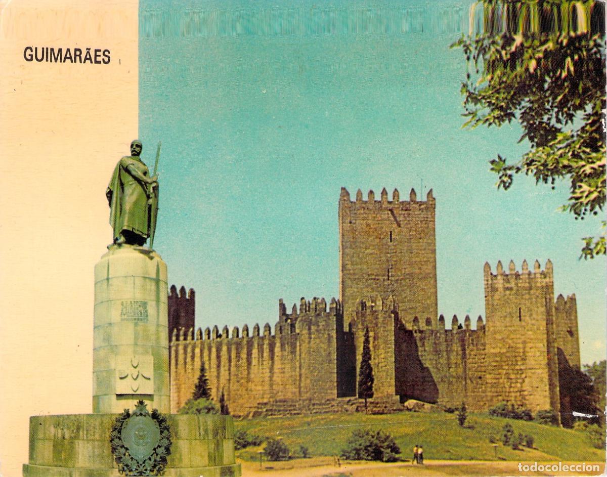 Postales: Postal de Guimar&atilde;es Portugal Castillo y Estatua Dom Afonso Henriques