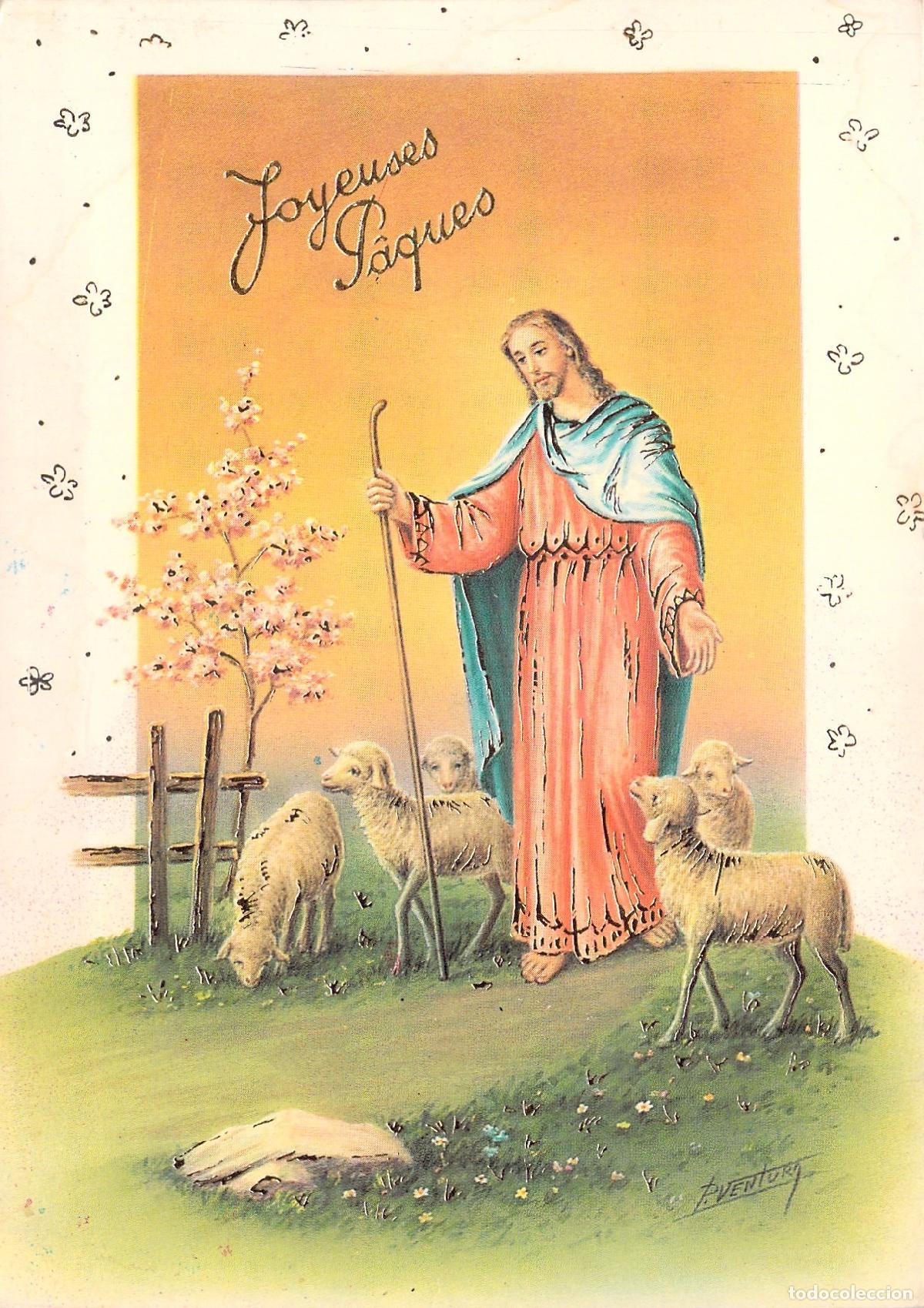 Postales: Postal de Pascua Jesucristo el Buen Pastor por Venturi
