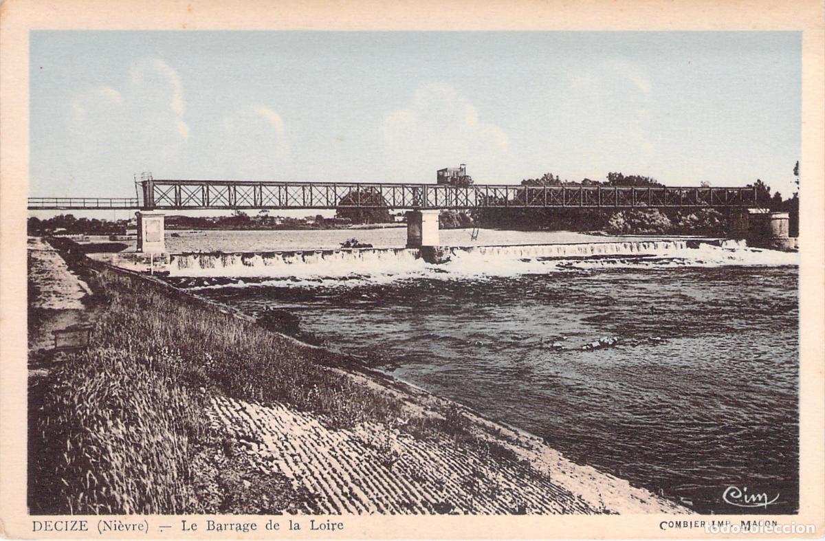 Postais: Postal de Decize, Presa del R&iacute;o Loira, Ni&egrave;vre, Francia
