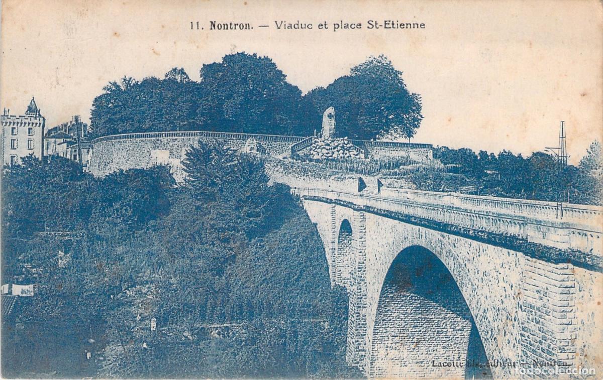 Postcards: Postal de Nontron - Viaducto y Plaza Saint-Etienne, Francia