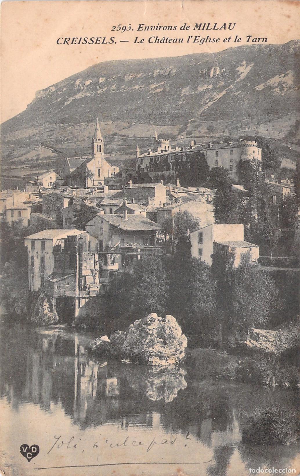 Postcards: Postal de Creissels, Castillo e Iglesia sobre el R&iacute;o Tarn, Francia