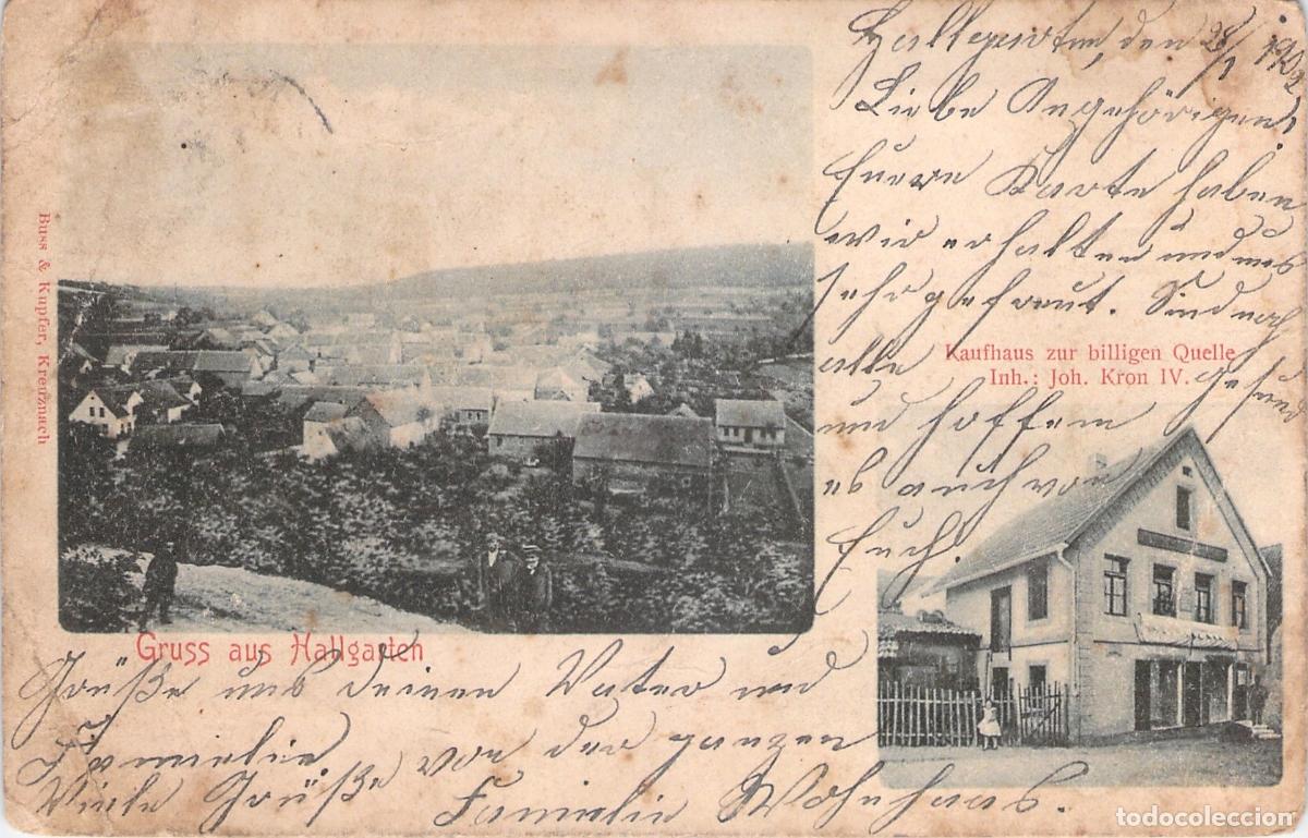 Postcards: Postal de Hallgarten, Baviera: Vista del Pueblo y Comercio Local