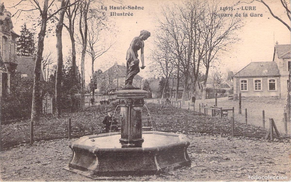 Postcards: Postal de Lure, Francia - Plaza de la Estaci&oacute;n y Fuente