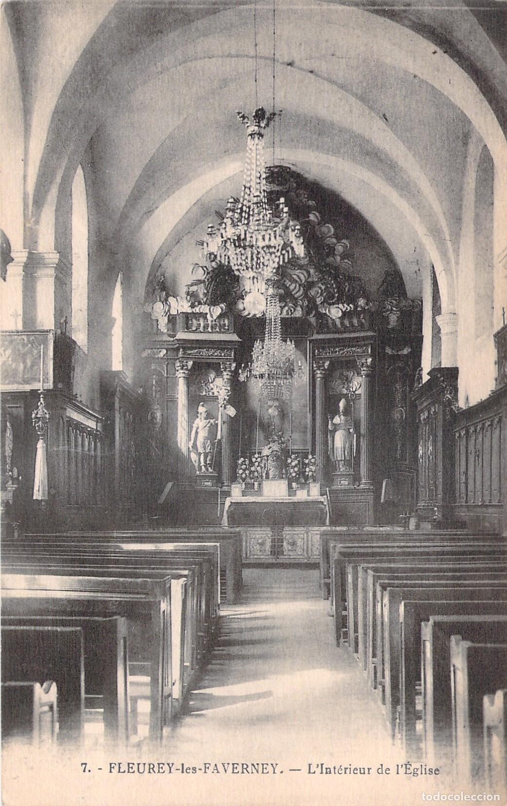 Cartes Postales: Postal del Interior de la Iglesia en Fleurey-les-Faverney, Francia