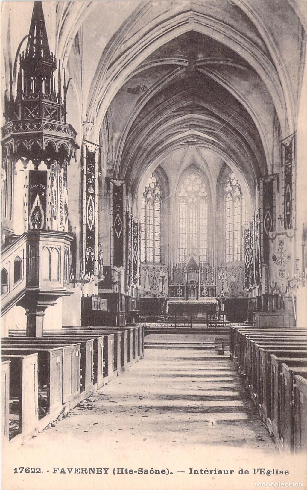 Cartes Postales: Postal Interior de la Iglesia en Faverney, Haute-Sa&ocirc;ne, Francia