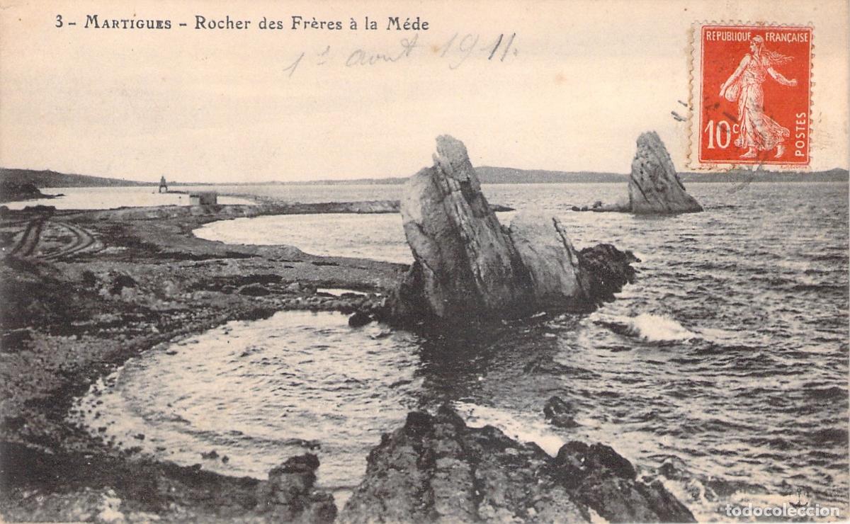 Cartes Postales: Postal de Martigues - Rocher des Fr&egrave;res &agrave; la M&egrave;de, Francia