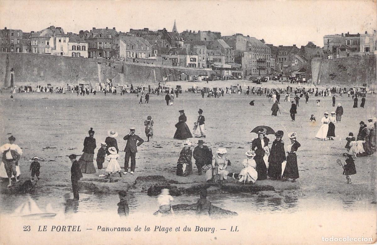 Postales: Postal de Le Portel: Panorama de la Playa y el Pueblo