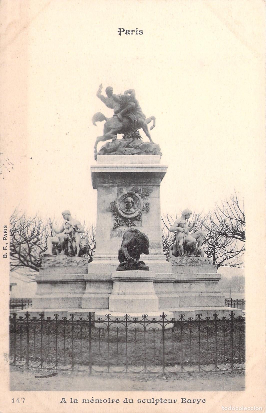 Postales: Postal de Par&iacute;s: Monumento al Escultor Barye