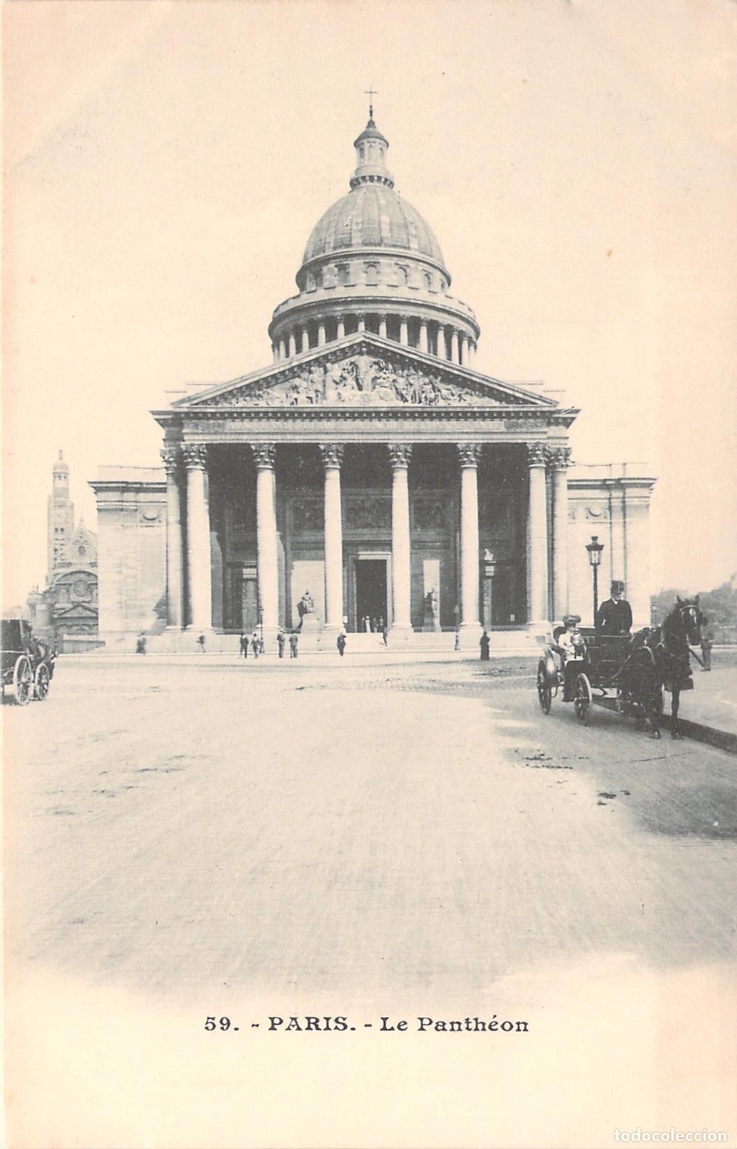 Postales: Tarjeta Postal del Pante&oacute;n de Par&iacute;s con Carruaje