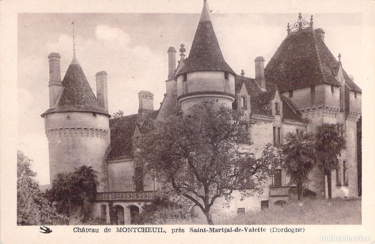 Postales: Postal del Castillo de Montcheuil, Saint-Martial-de-Valette, Francia