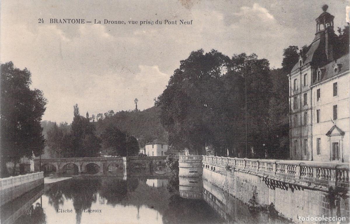 Postkarten: Postal de Brant&ocirc;me, R&iacute;o La Dronne y Vista desde el Pont Neuf