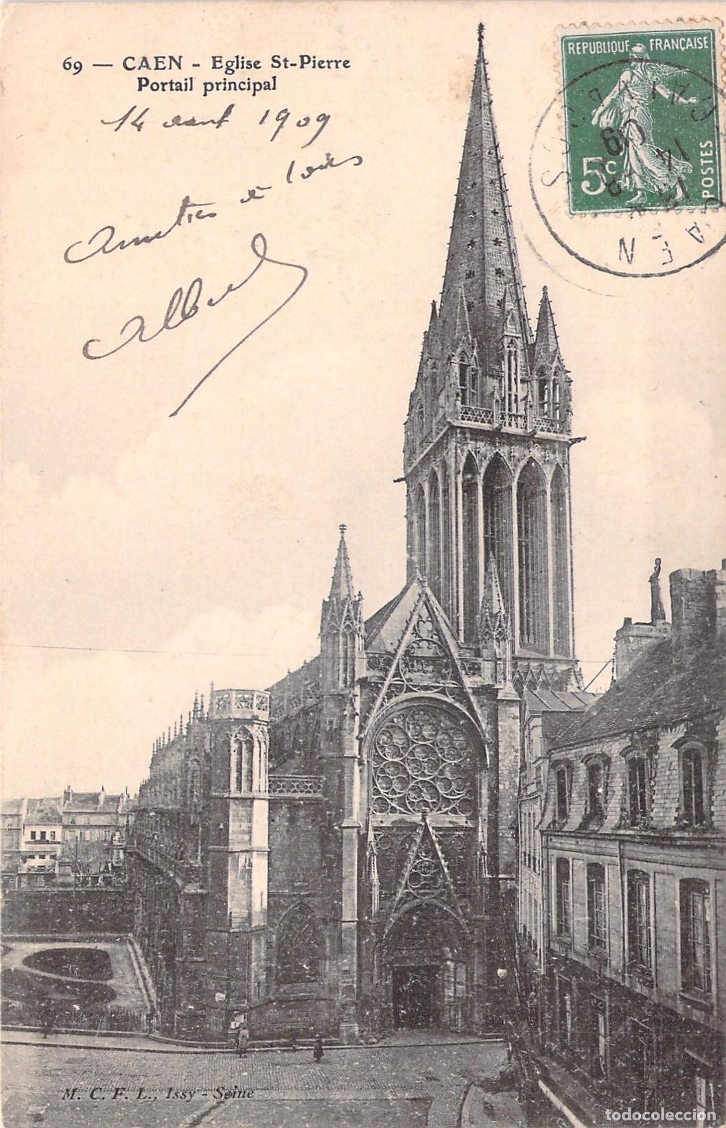Postales: Tarjeta Postal Iglesia de Saint-Pierre en Caen, Portal Principal
