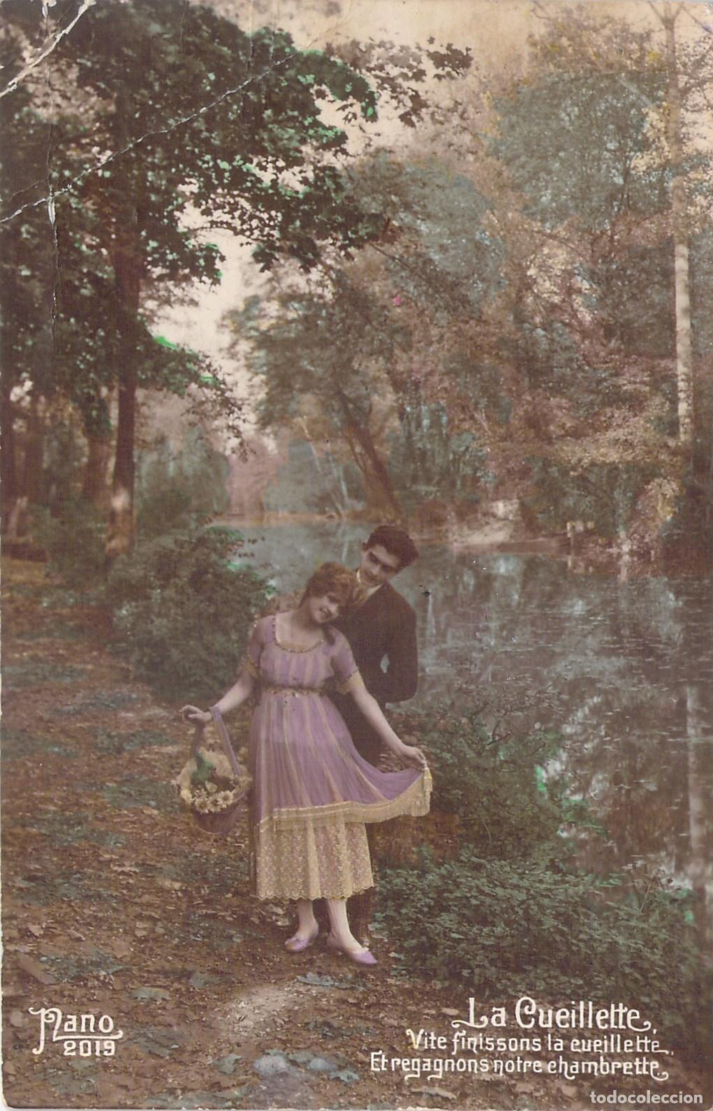 Postales: Postal Francesa de Escena Rom&aacute;ntica La Cueillette