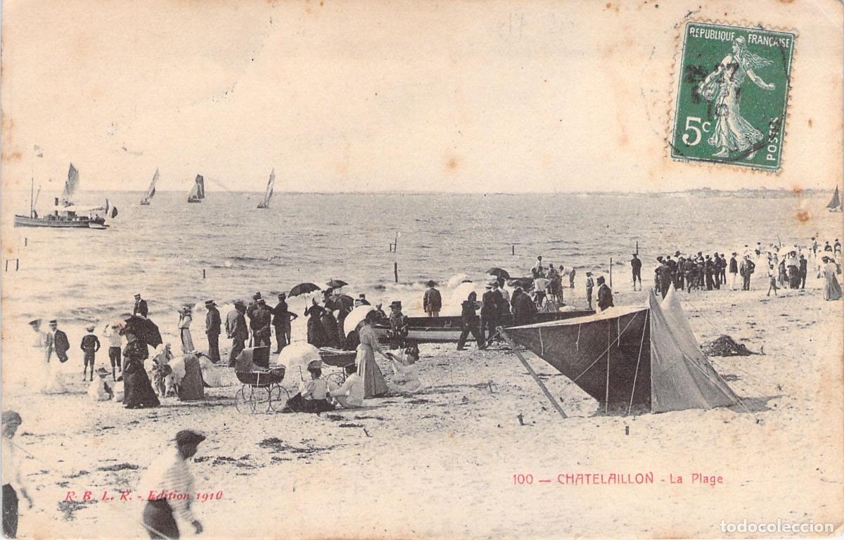 Postales: Postal de la Playa de Ch&acirc;telaillon, Francia - Escena Costera