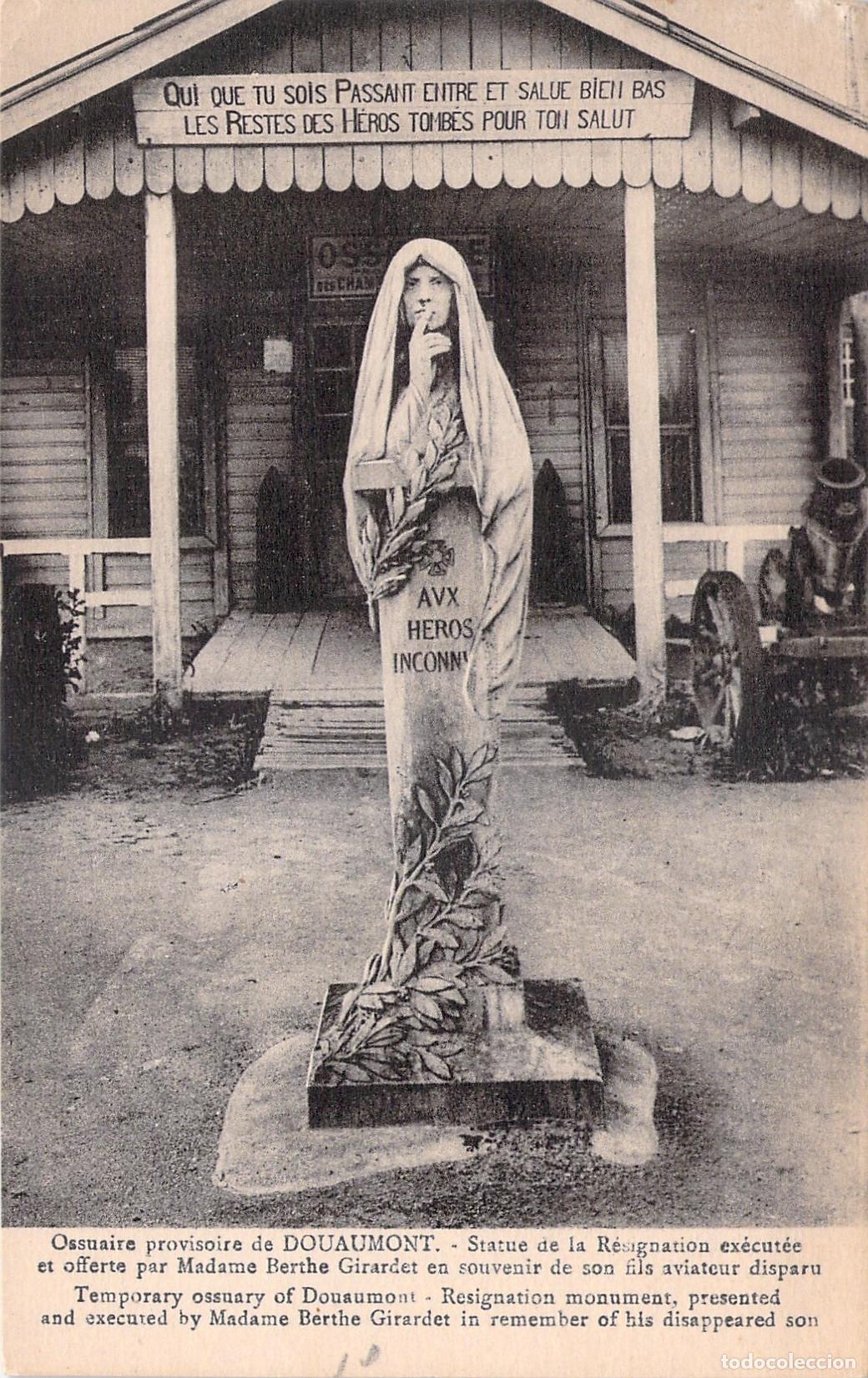 Postales: Postal del Osario Provisional de Douaumont y Estatua de la Resignaci&oacute;n