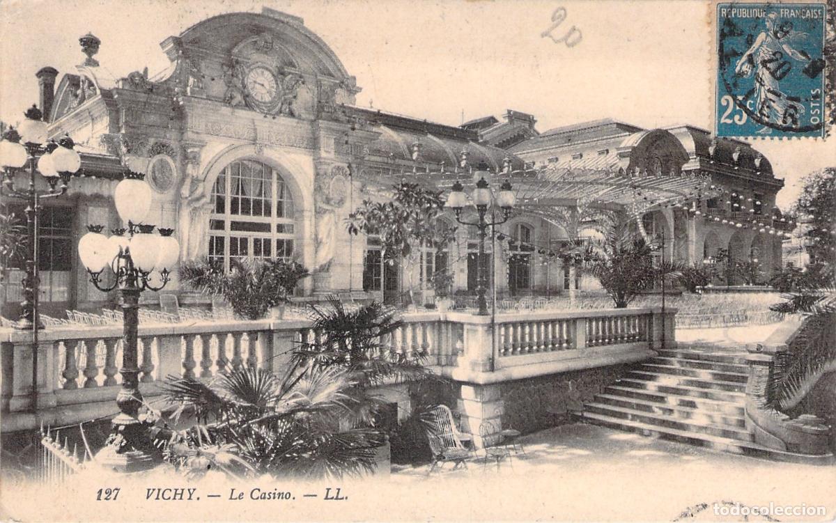 Cartoline: Postal de Vichy: El Gran Casino y sus Terrazas en Francia