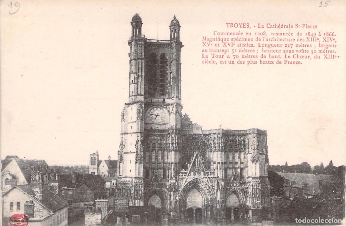 Postcards: Postal de la Catedral de San Pedro en Troyes, Francia