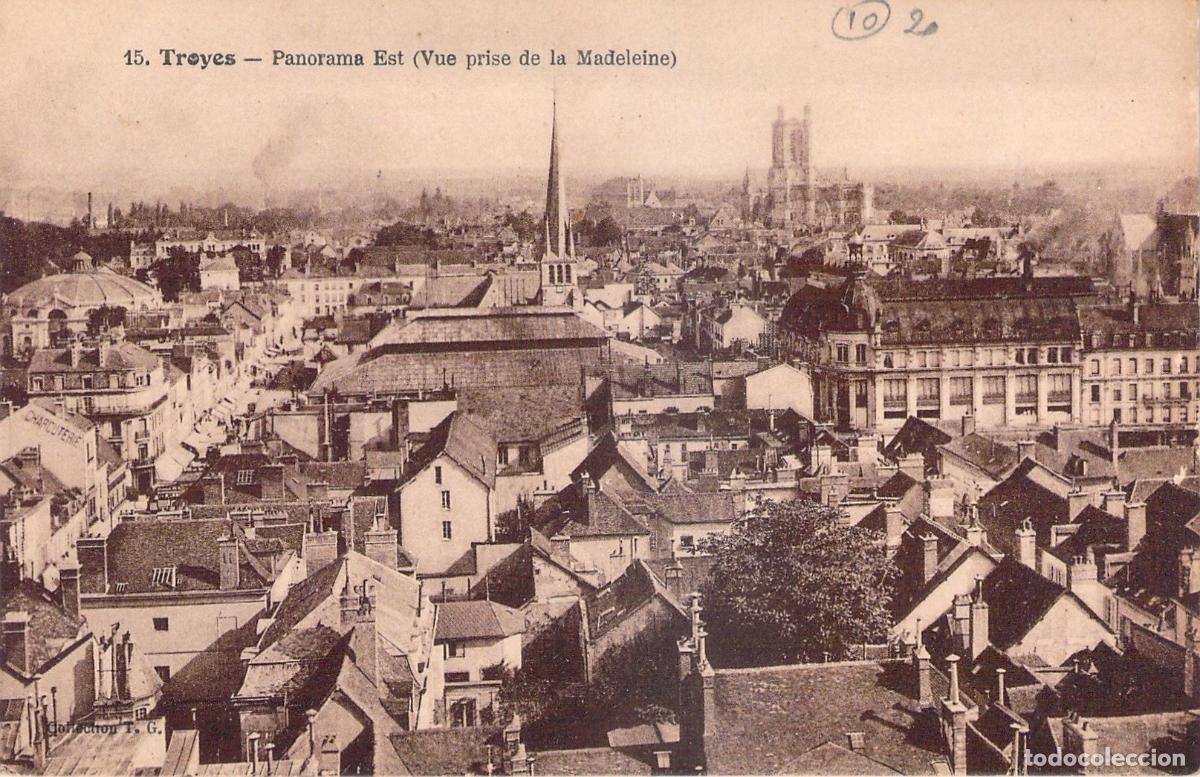Postcards: Tarjeta Postal Panorama Est de Troyes desde la Madeleine