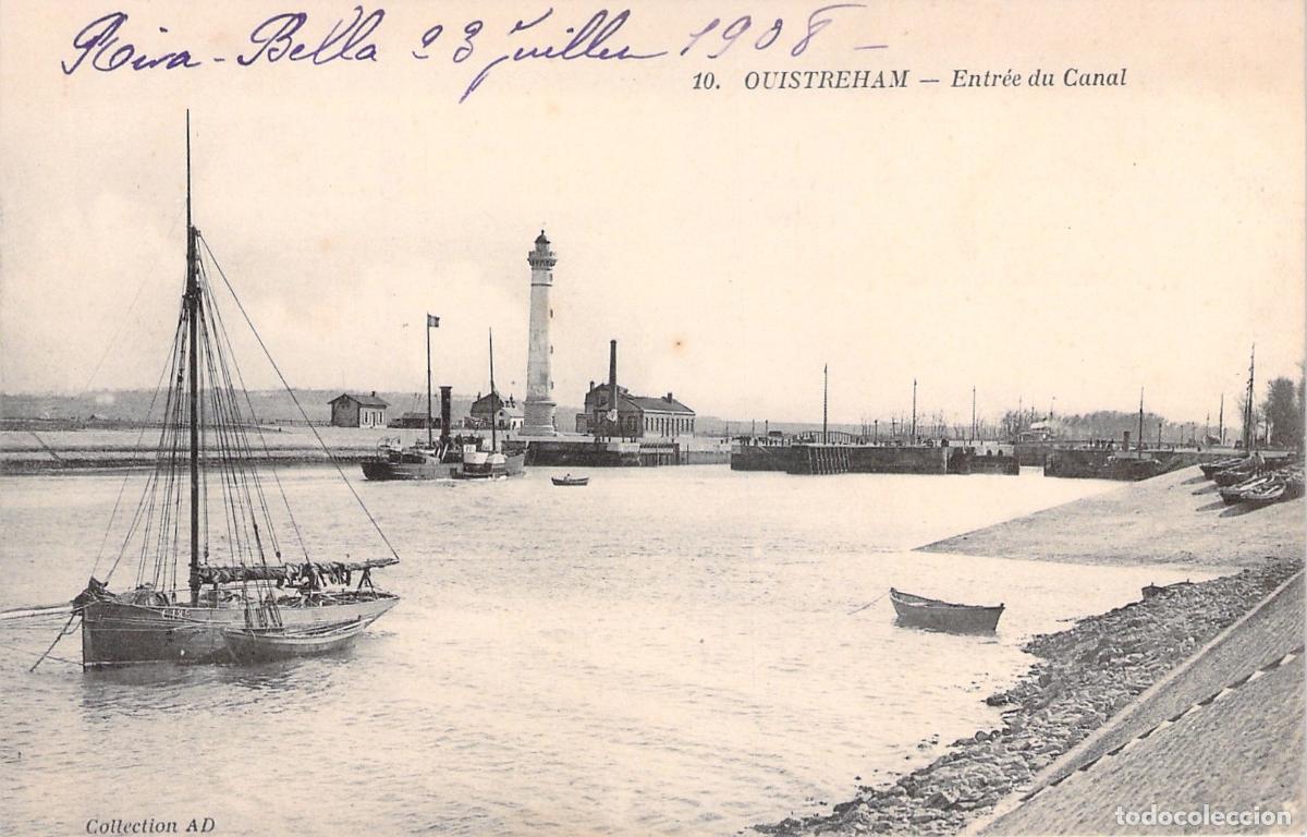 Postcards: Postal de Ouistreham - Entrada del Canal y Faro