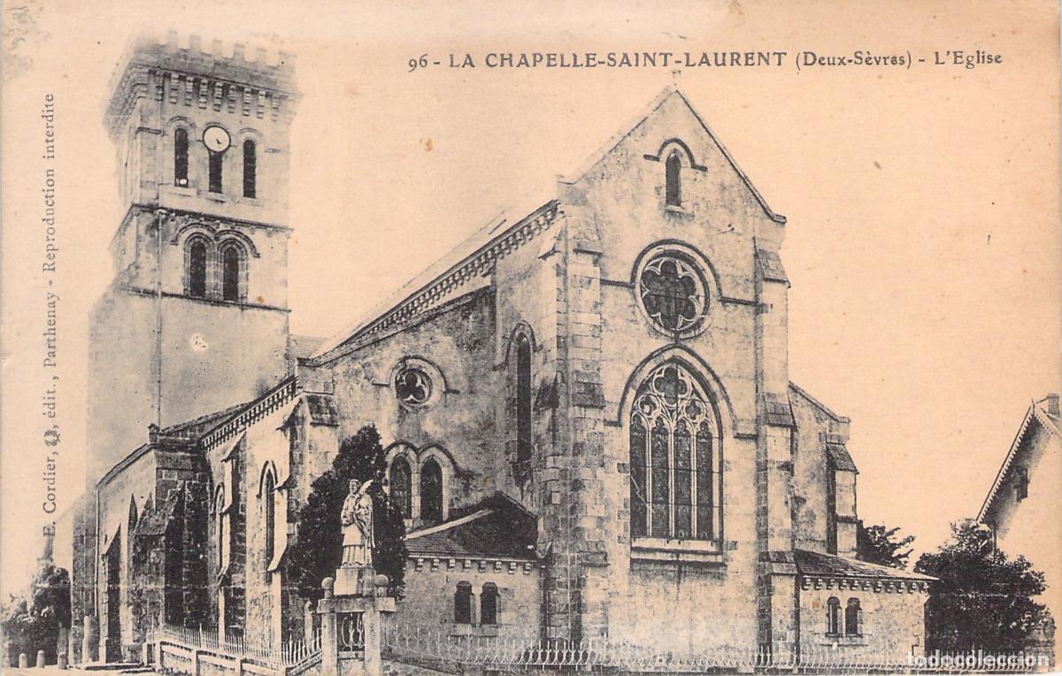Postales: Postal de la Iglesia de La Chapelle-Saint-Laurent, Deux-S&egrave;vres, Francia