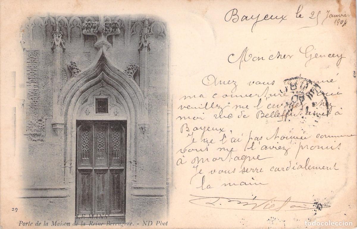 Postales: Postal de la Puerta de la Casa de la Reina Berenguela, Le Mans