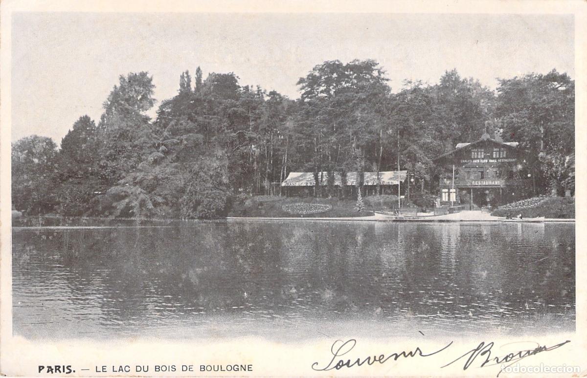 Postales: Postal de Par&iacute;s, El Lago del Bois de Boulogne y el Chalet des Iles