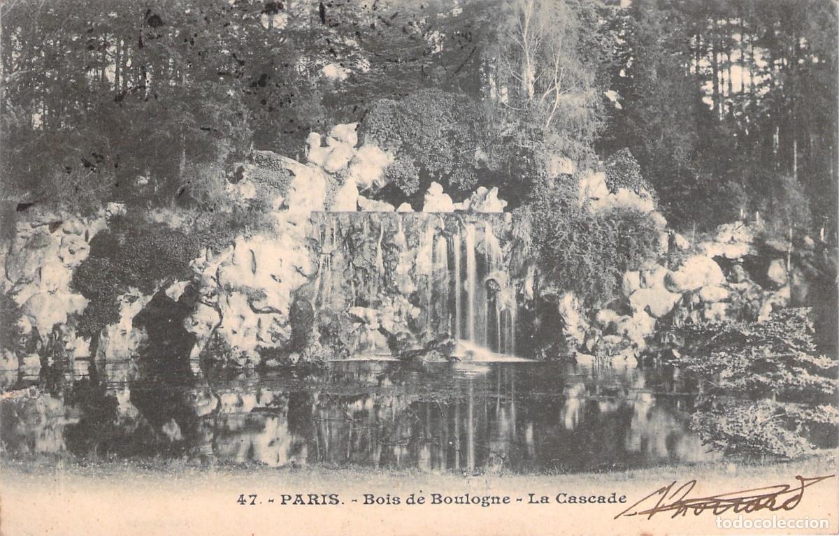 Postales: Postal de la Cascada en el Bois de Boulogne, Par&iacute;s