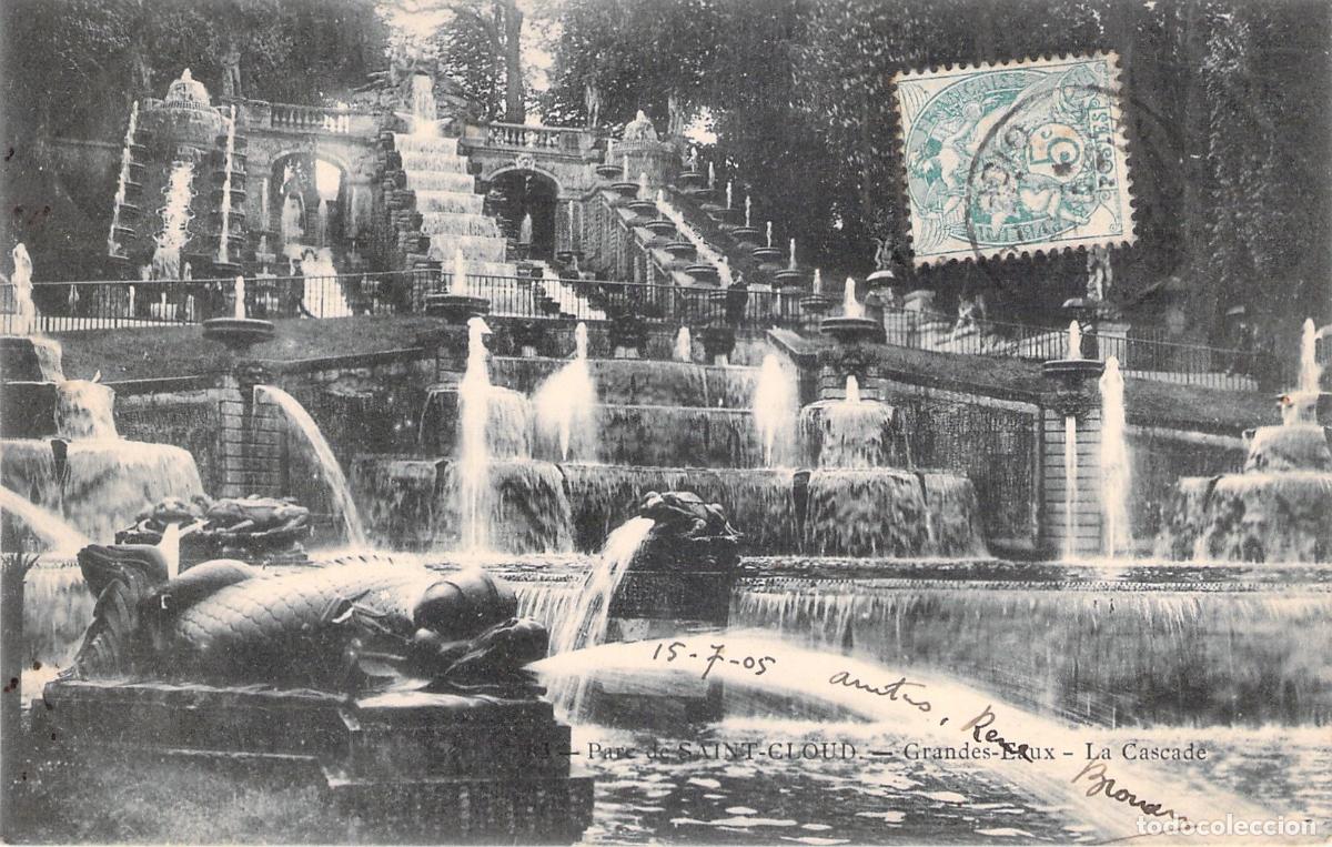Postales: Postal Antigua de la Cascada en el Parque de Saint-Cloud