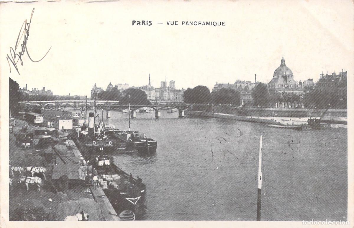 Postales: Postal de Par&iacute;s: Vista Panor&aacute;mica del R&iacute;o Sena y Notre-Dame