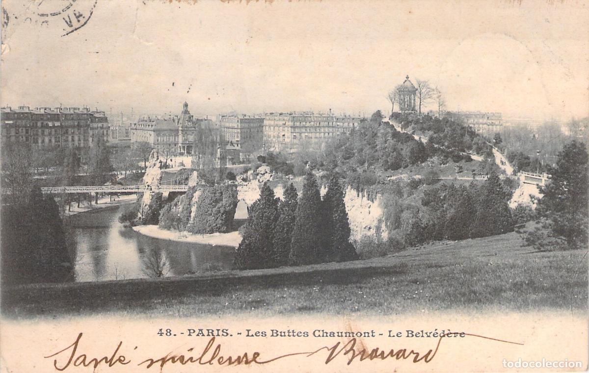 Postales: Postal de Par&iacute;s: El Parque Buttes-Chaumont y el Belv&eacute;d&egrave;re