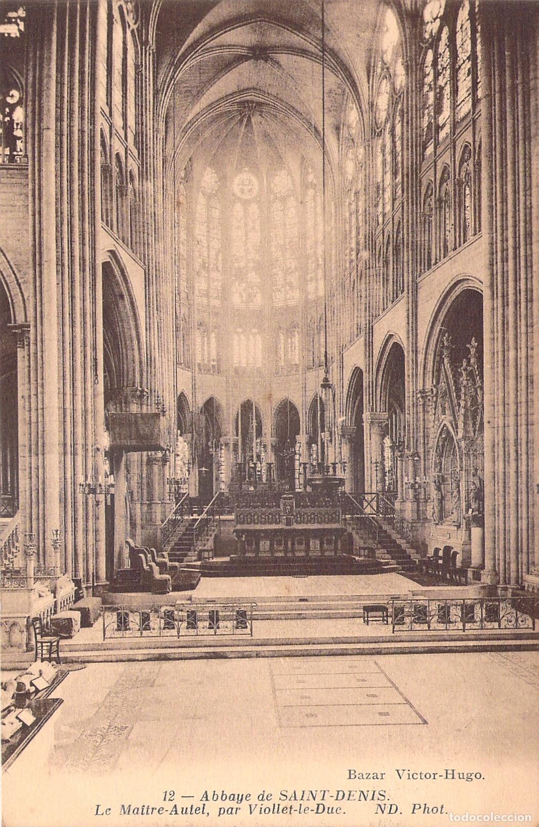 Postales: Postal de la Abad&iacute;a de Saint-Denis, Altar Mayor por Viollet-le-Duc