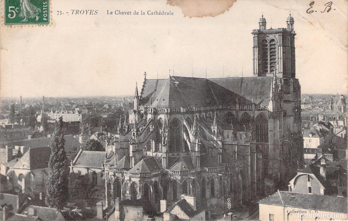 Postales: Postal de la Catedral de Troyes, Francia - Vista del Chevet